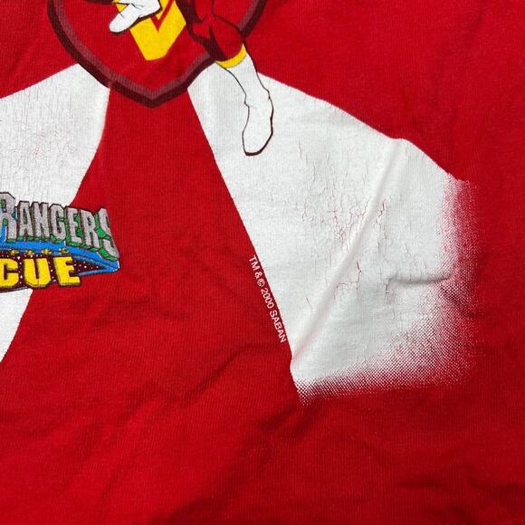 Vintage 2000 Power Rangers Rescue Underoos Tee T-Shirt Red Youth Medium 6 - Picture 3 of 5